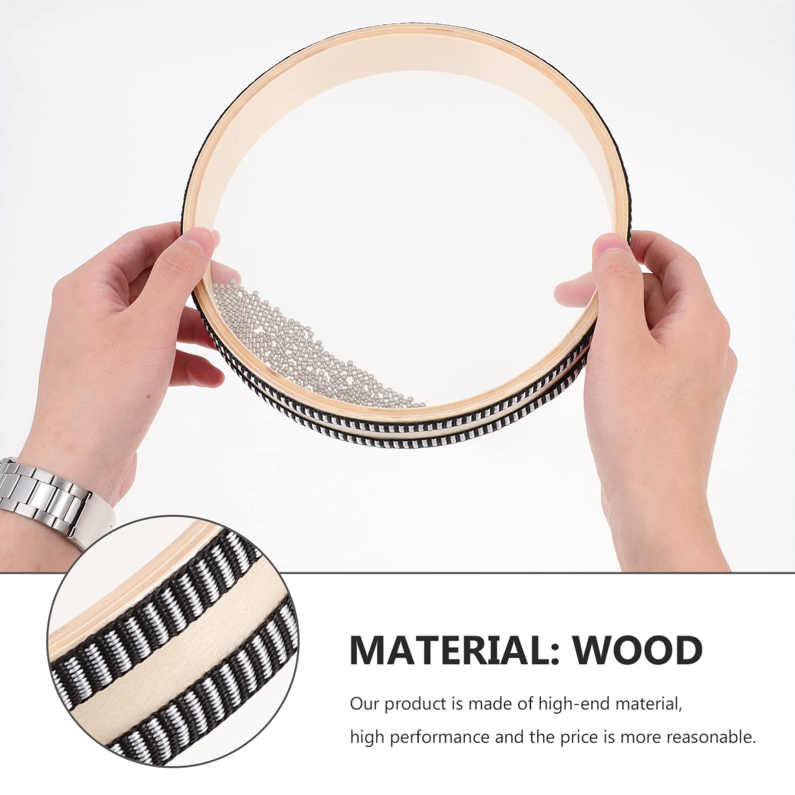 Tamburo Oceanico Legno 6.1'' - Strumento Musicale Con Perline Che Imita Il Suono Del Mare - Foto 13