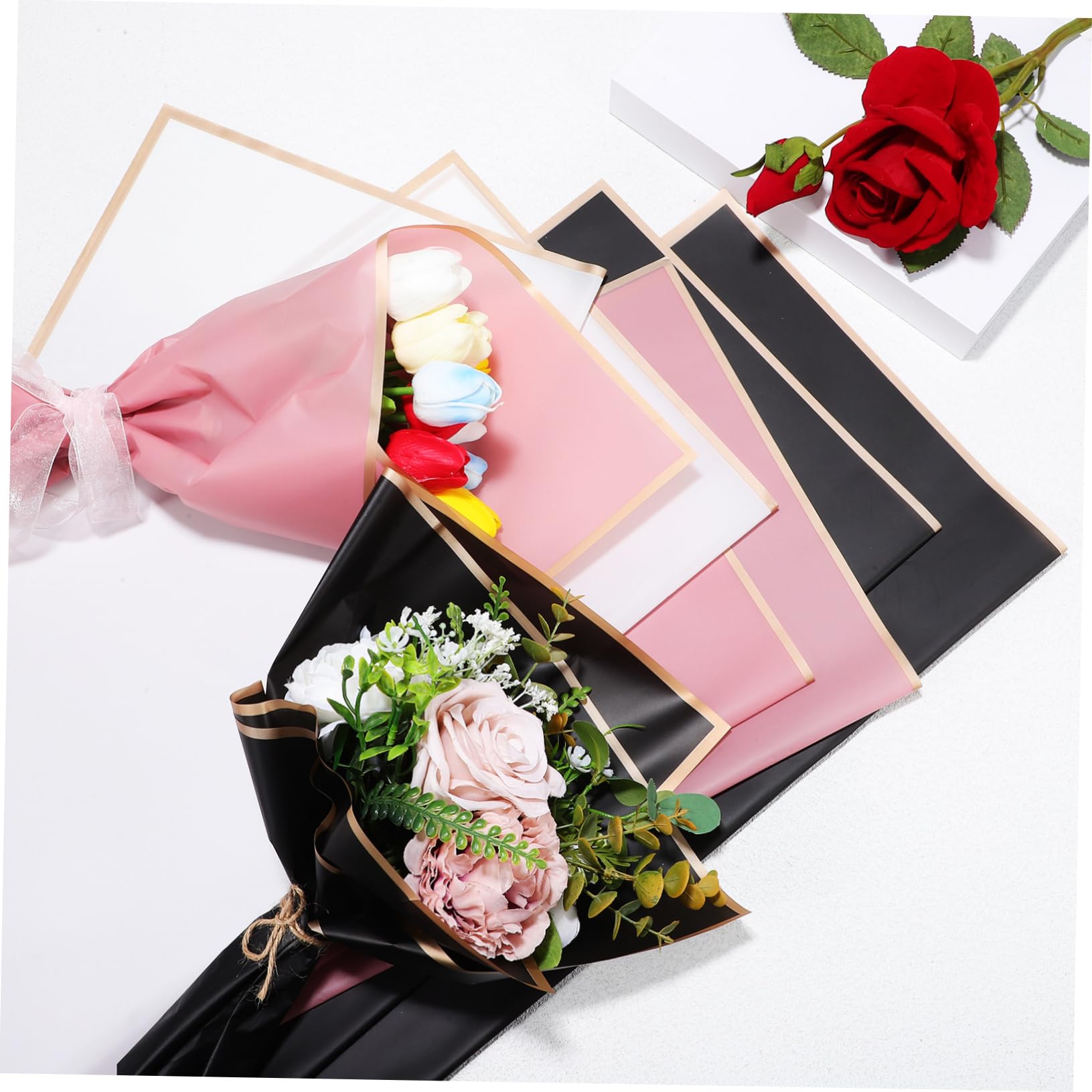 Papel para Envolver Ramos de Flores Translúcido, 60 Hojas