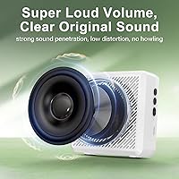 Vista 4 de Amplificador de voz con micrófono lavalier inalámbrico, altavoz Bluetooth con micrófono de solapa, megáfono mini portátil recargable, sistema