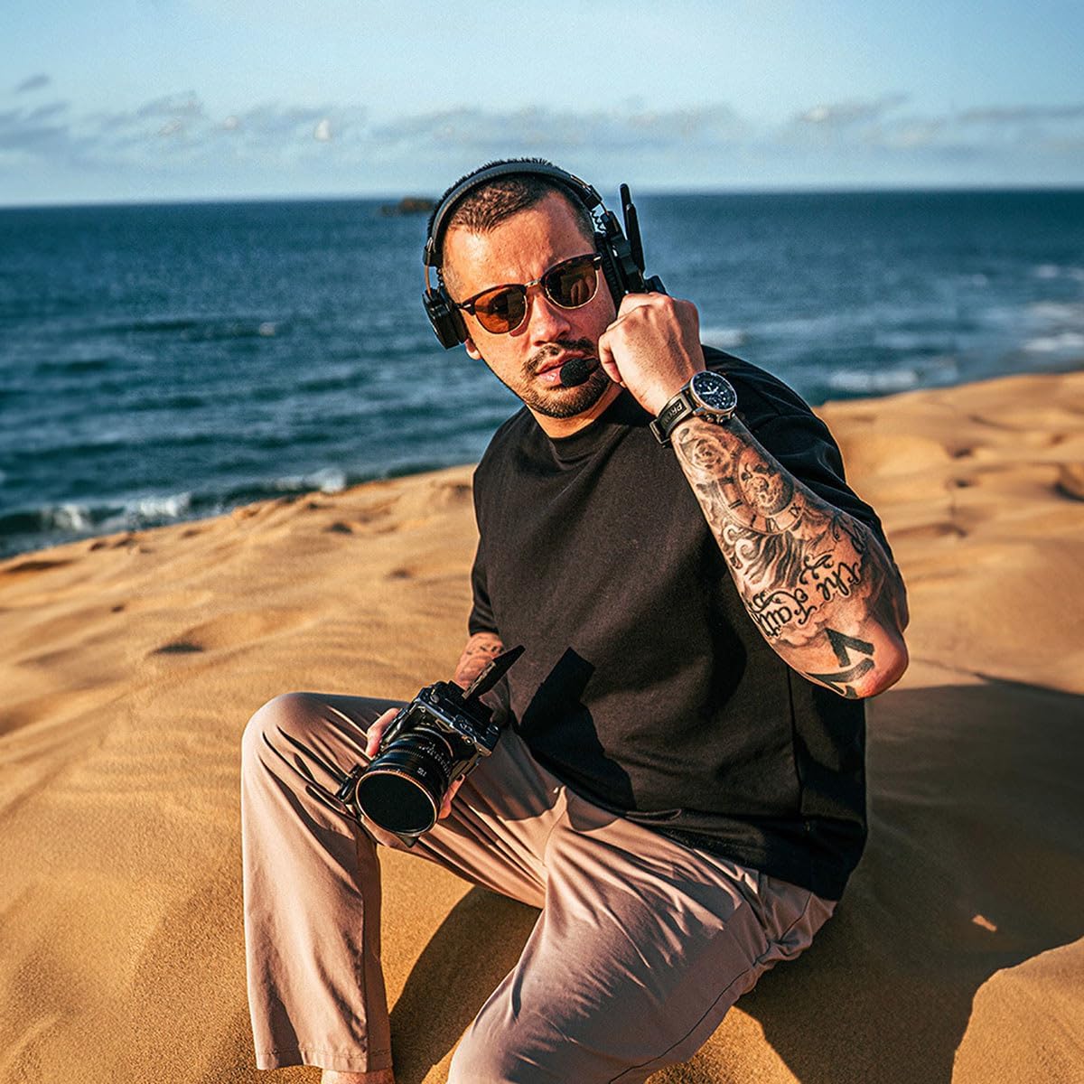 SYNCO XTalk Pro2 XPro X2 2.4GHz Wireless Headset Communication System Random Master Device 500m Operating Range Real-time Monitoring AI Noise Reduction Headset for Movie Shoot Live Show (2Pcs) - Image 5