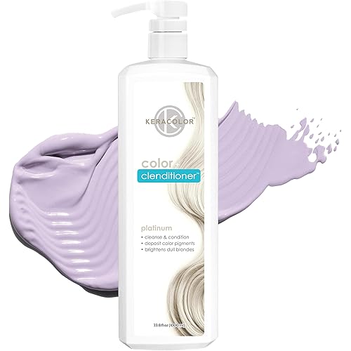 Keracolor Color + Clenditioner 3-in-1 Color-Depositing Conditioner, Gentle Cleansing Conditioner Infusing Semi-Permanent Hair Color, 9 Shades, 33.8 Fl Oz