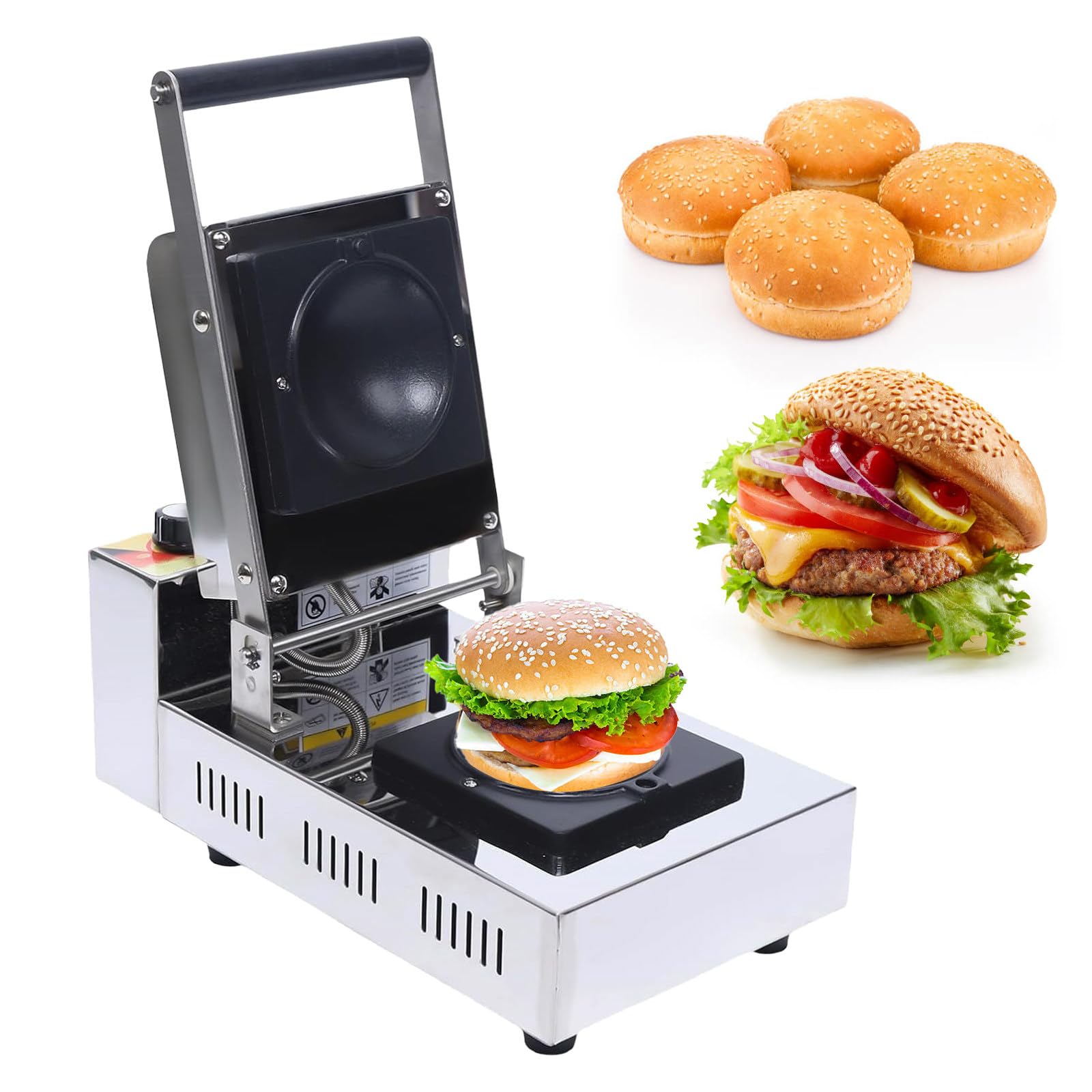 Maszyna do Burgerów UFO, Toster do Kanapek UFO 700W z Regulowaną Temperaturą i Timerem, Stal Nierdzewna Maszyna do Lodów Burgerów dla Jadalni, Zgrzewarka do Burgerów