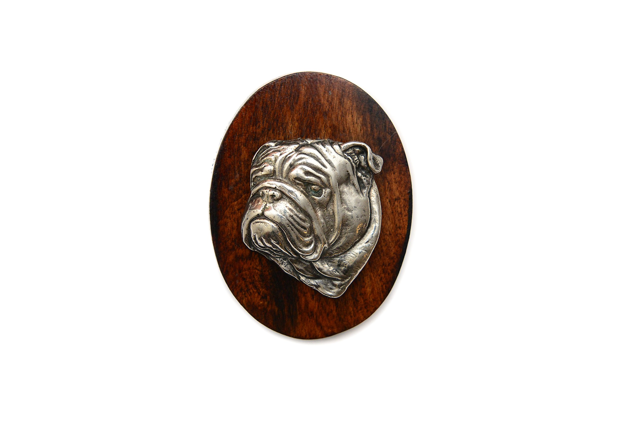 Art-Dog Dog Show Ring Clip Number Holder - Brooch with Clip Dog Show Exhibit Number Holder - Handmade Dog Show Accessory – Dog Tag Clip 7x5cm – English Bulldog II — image 1