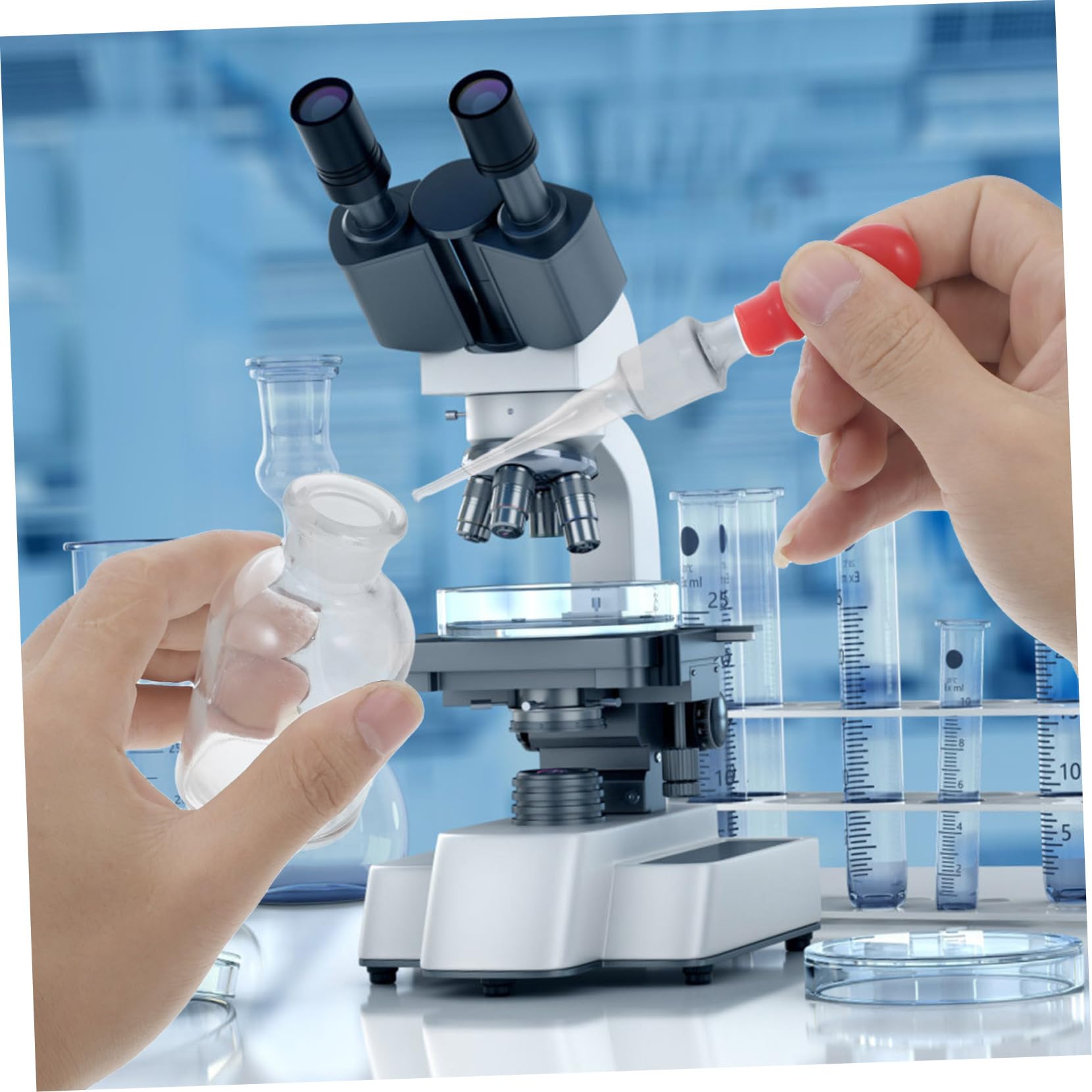 MAGICLULU 10pezzi Bottiglie di Vetro con Contagocce 60 Ml Bottiglie Trasparenti per Oli Laboratorio Chimico e Cosmetici