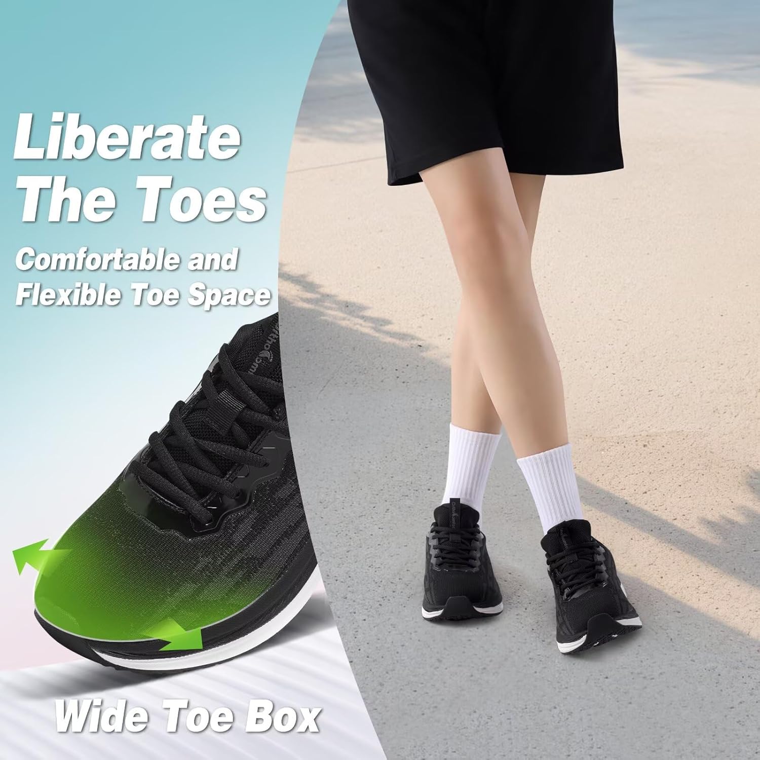 Women's Orthopedic Road Running Shoes: Comfortable Arch Supports Plantar Fasciitis Orthotic Athletic Sneakers, Casual Flat Feet High Arch Tennis Sport Walking Shoes for Foot Heel and Pain Relief - Image 2