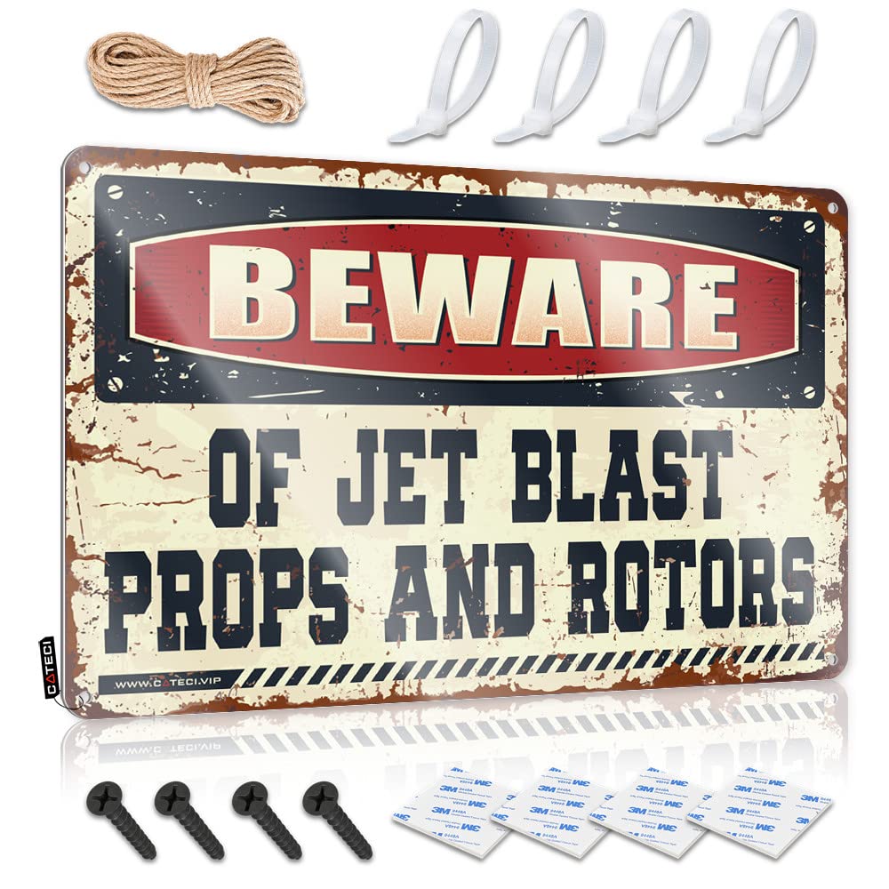 Mwfkkaddb One Color Bar Signs For Home Bar Decor Beware Of Jet Blast Props And Rotors Tin Sign Pool Zone Tin Sign Bar Metal Tin Sign(20X30cm)