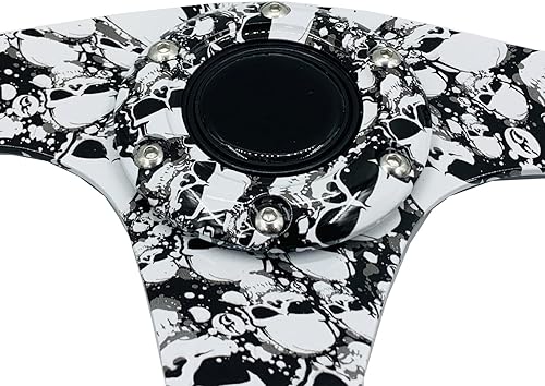 Miniatura 9 de Volante de carreras de coche plano de 12.598 in con patrón de graffiti acrílico, Sim Drift Pc Volante de juegos con botón de bocina