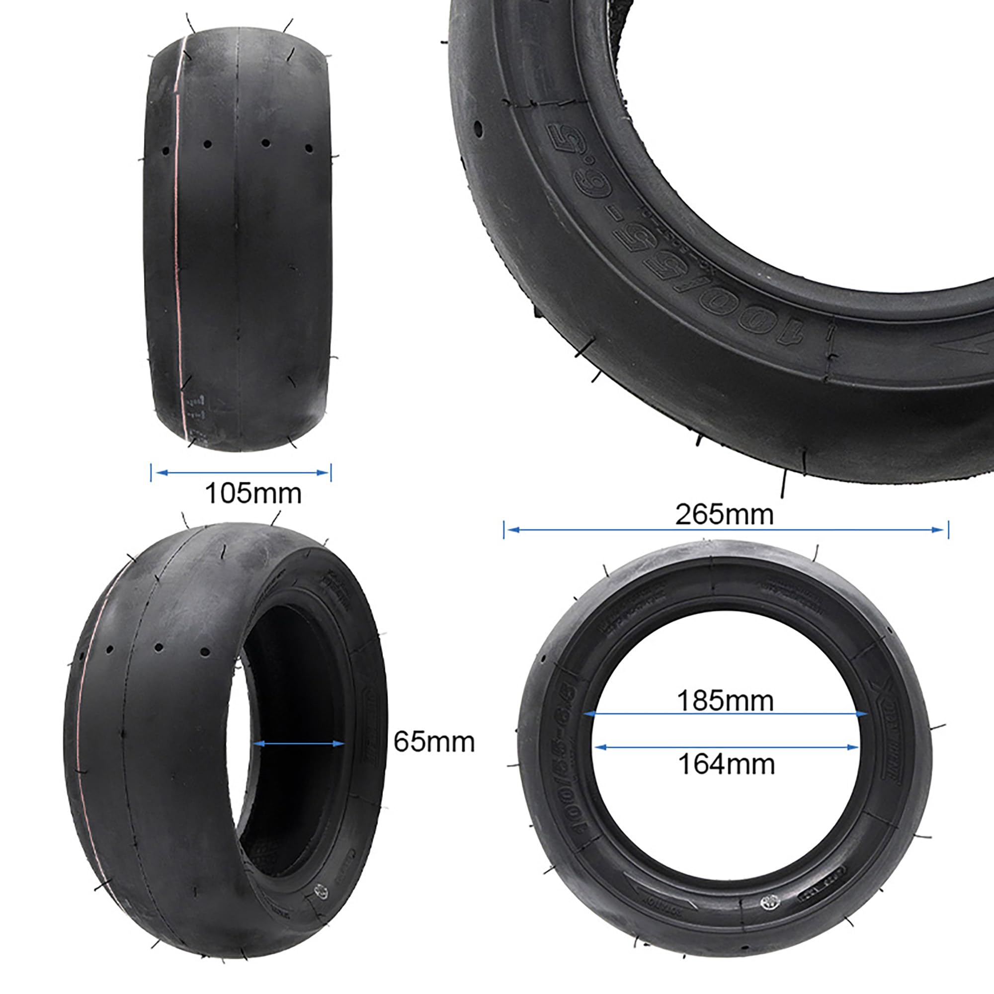 eWheel Pneumatico tubeless Slick 100/55 6.5 per monopattino elettrico pneumatico ad alta resistenza per uso quotidiano migliore presa e stabilità in viaggio urbano