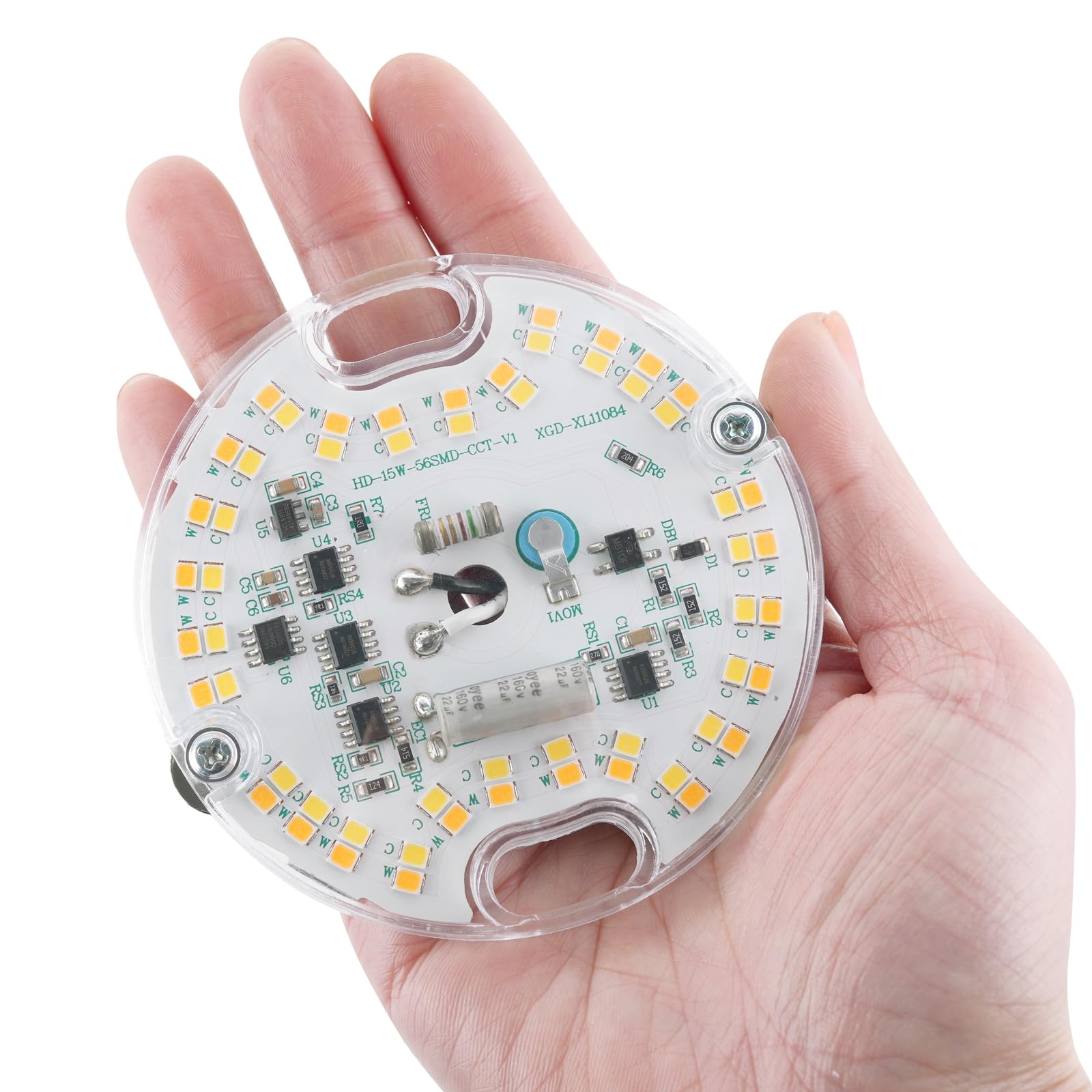 Kit de actualización de la luz del ventilador de techo LED de 3.23 '' 15 W, placa de repuesto de luz de techo motor de PCB, 1800LM, 3CCT 3000K/4000K/5000K ajustable 120V ETL CRI90 5