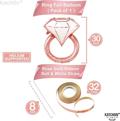 Miniatura 6 de KatchOn, Globos gigantes de oro rosa para novia, 40 pulgadas, globos de novia para decoraciones de despedida de soltera, globos de novia de oro rosa