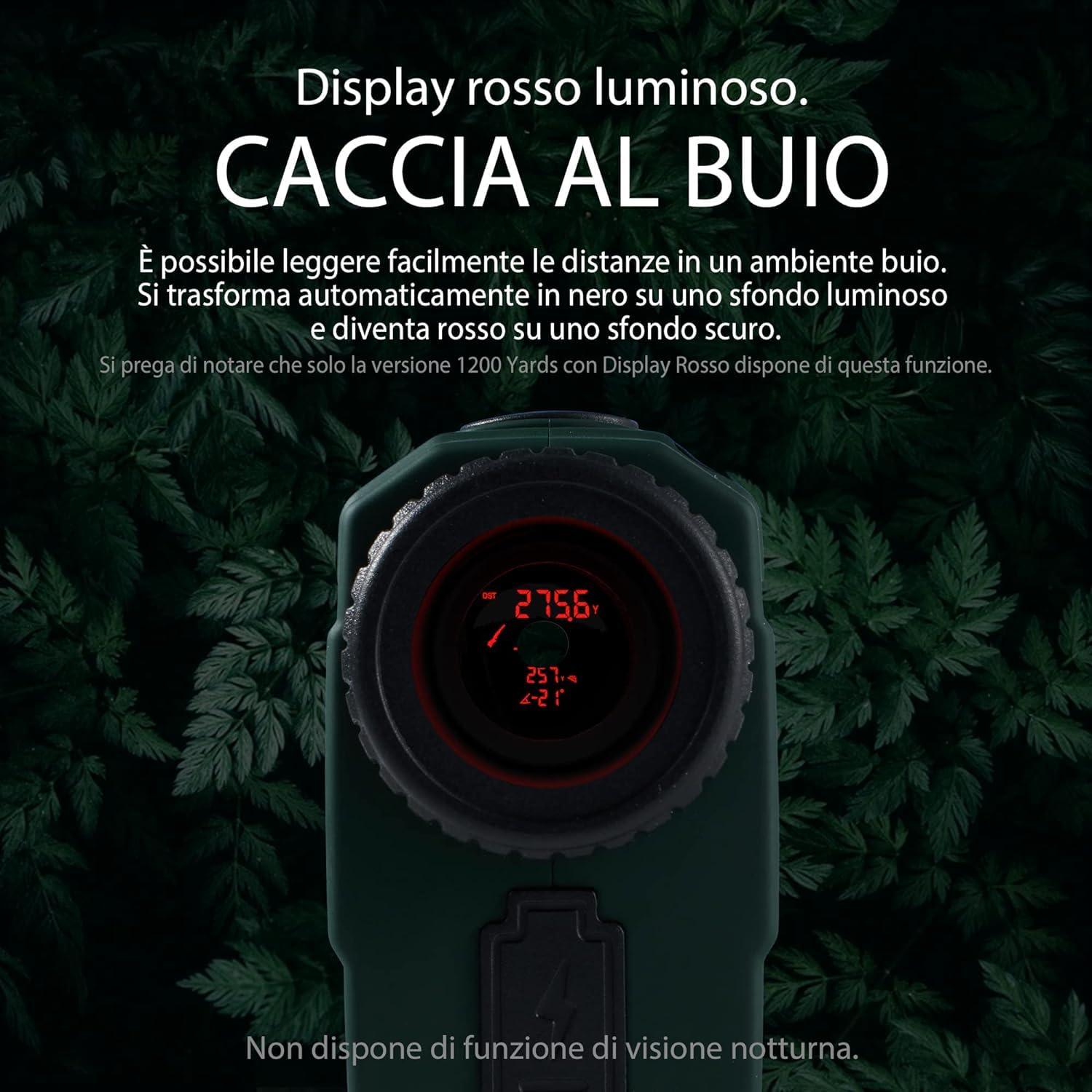 Gogogo Sport Vpro Telemetro Caccia Golf 1097M/1200 Iarde con Luce Rossa, Ricaricabile Telemetri con Ingrandimento 6X Modalità di Pendenza, Blocc Bandiera & Vibrazione, Scansione,Precisione ±1
