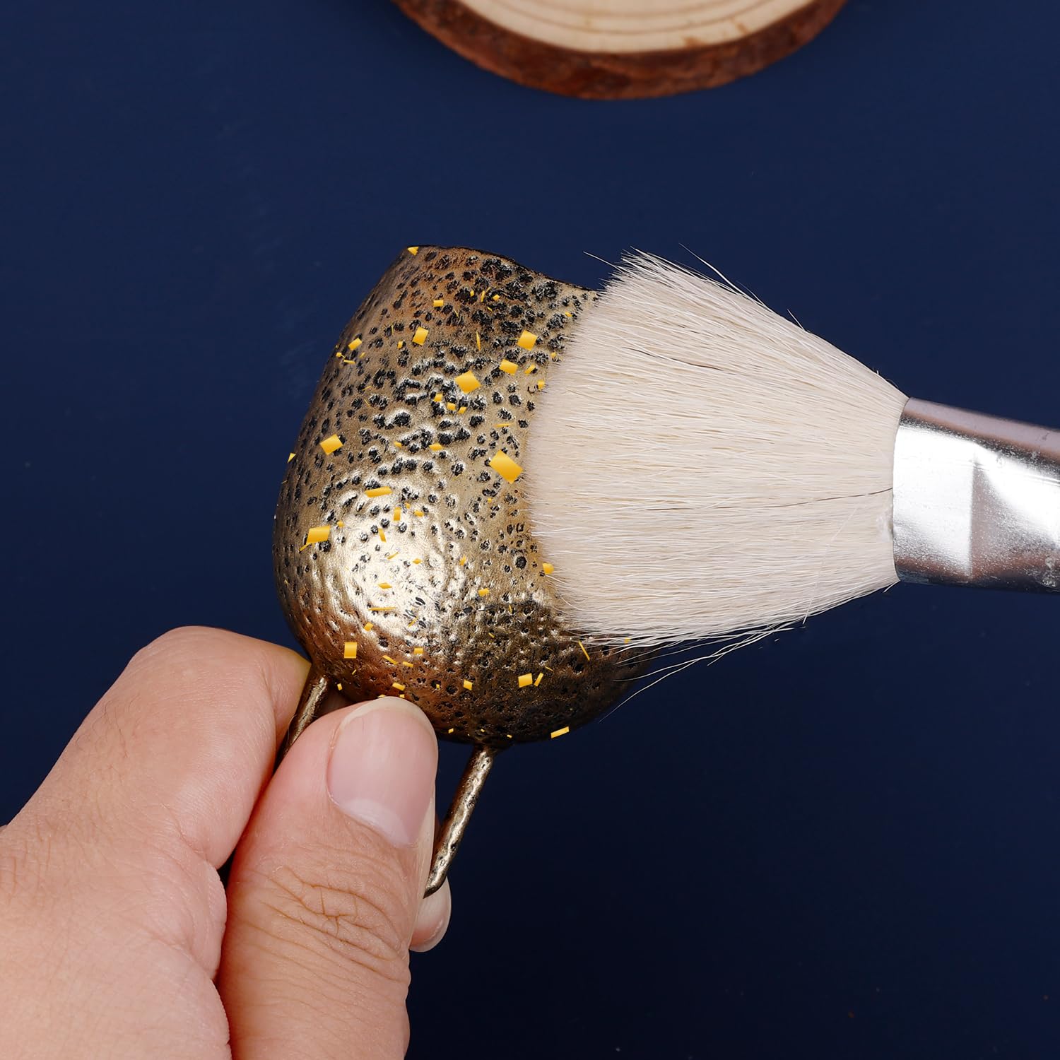7 Teiliges Vergoldungspinsel Set, Mopppinsel in Verschiedenen Größen zum Malen Vielseitige Ziegenhaarpinsel Malpinsel zum Basteln Acrylmalerei Blattgoldflocken Blätter