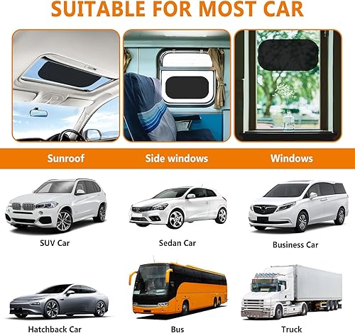 Miniatura 5 de Paquete de 4 parasoles para ventana lateral, parabrisas delantero y trasero, parasol grande y mediano para automóvil, cubierta protectora de