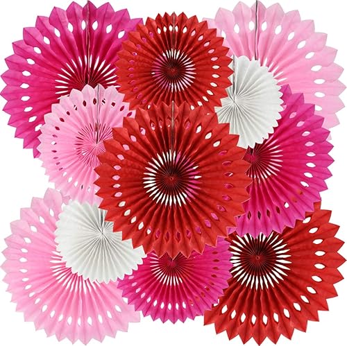 Miniatura 13 de Kit de decoración de abanicos redondos de papel con panal de pañuelo en rojo, amarillo y negro para baby shower, tema de ratón, primer cumpleaños