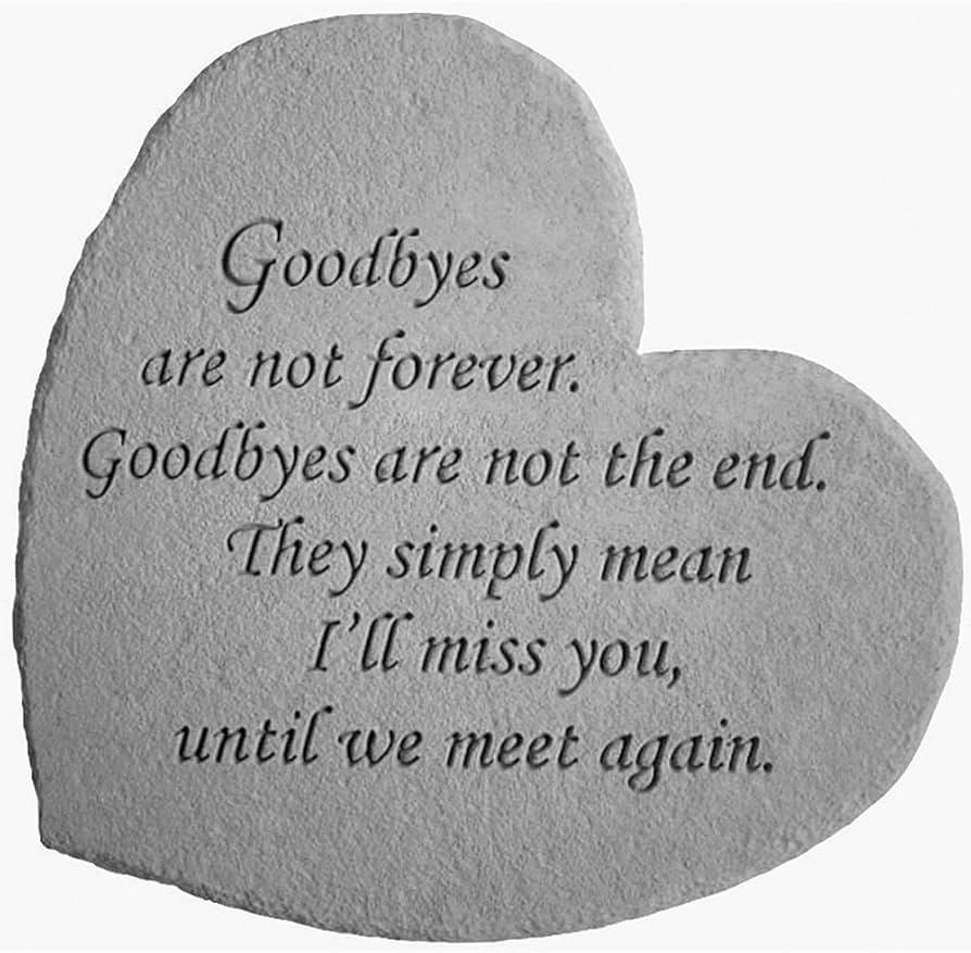 Red Ocean Memorial Wooden Heart - Goodbyes Are Not Forever Handcrafted Keepsake For Remembrance