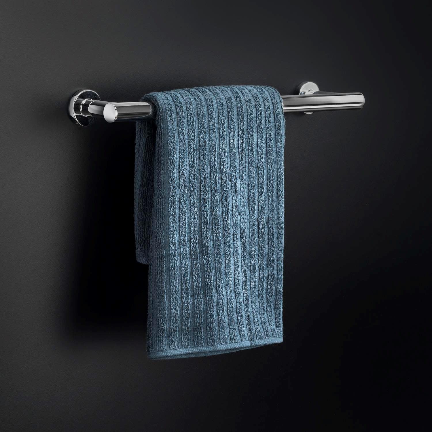 COSMIC - Toallero Individual Baño | Acabado Cromado | Fácil Instalación con Tornillos | Medidas 8,5 x 4,5 x 41,5 cm