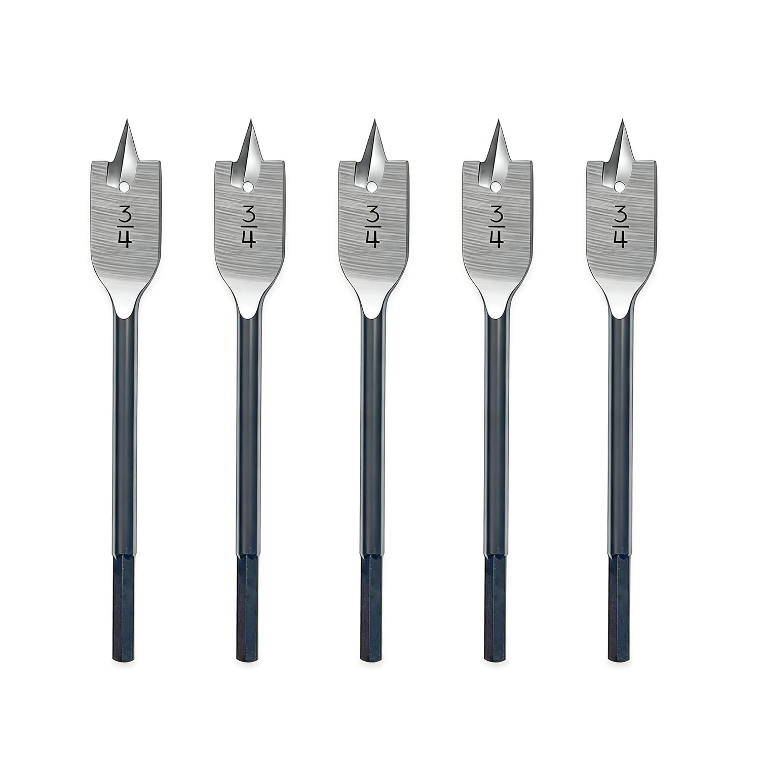 1/2in Spade Drill Bit Set,5Pcs Paddle Flat Bit for Wood | hex shank,High Carbon Steel,Self-Centering Tip,For Woodworking DIY