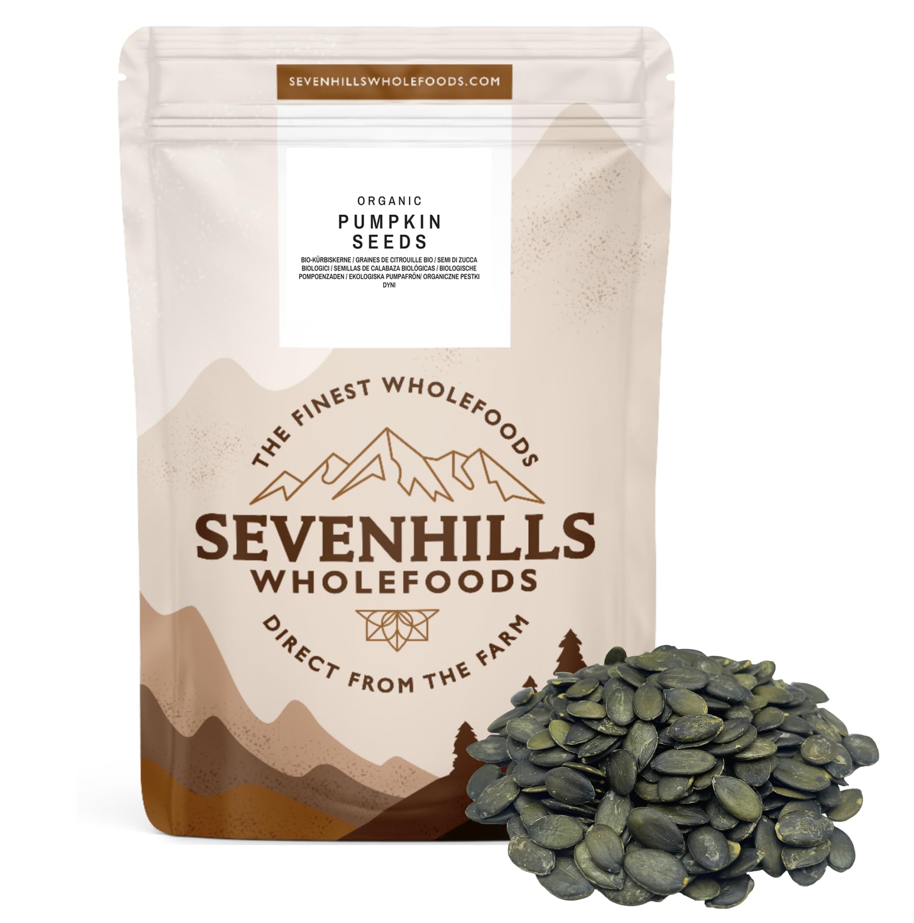 Sevenhills Wholefoods Organic European Pumpkin Seeds 900g from AustriaEU Organic