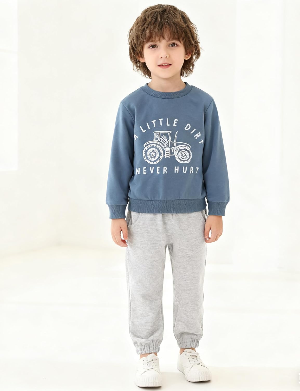 Baby Boy Clothes Fall Winter Long Sleeve Sweatshirt with Pants Set Toddler Cute Letter Print Outfits - Image 3