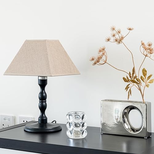 Miniatura 5 de Juego de 4 pantallas de lámpara para base E27, pantalla cuadrada de tela para lámparas de mesa y luz de pie, pantallas de 4.3 pulgadas superior x