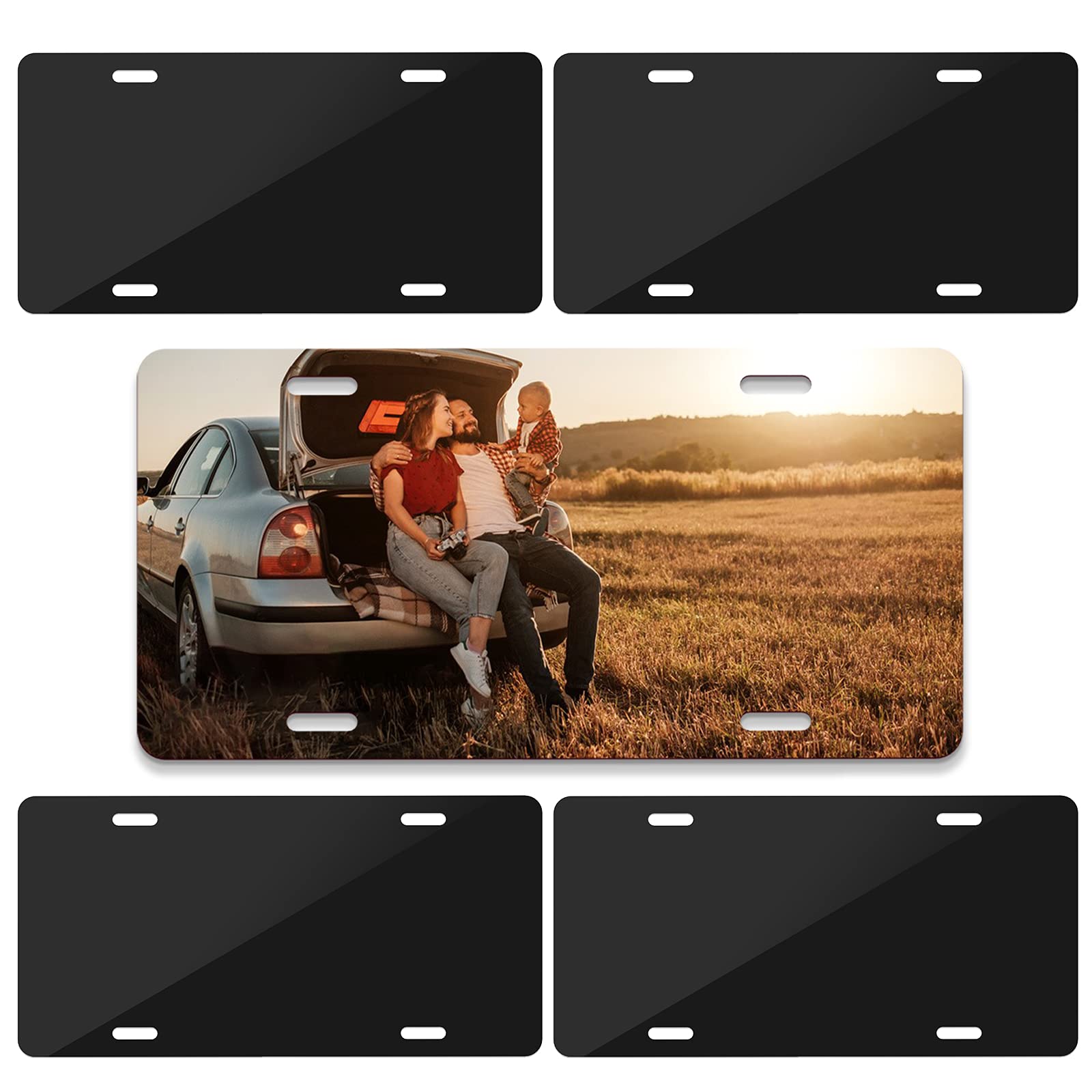 Buy 5 Pack Sublimation License Plate Blanks, Metal Aluminum Automotive