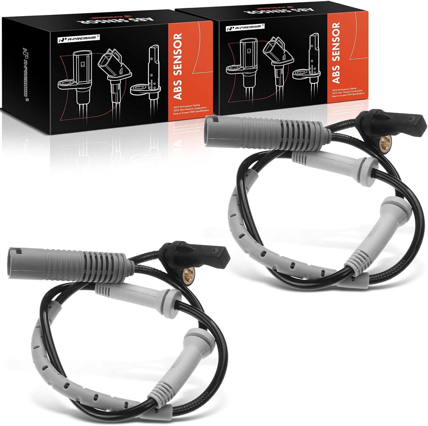 A-Premium 2PC Set Front ABS Wheel Speed Sensor Compatible with BMW 328i 335i 325i 128i 135i E82 E88 E90 E91 E92 E93 RWD 3.0L - Front Driver and Passenger Side, Replace# 34526760424, 34526785020
