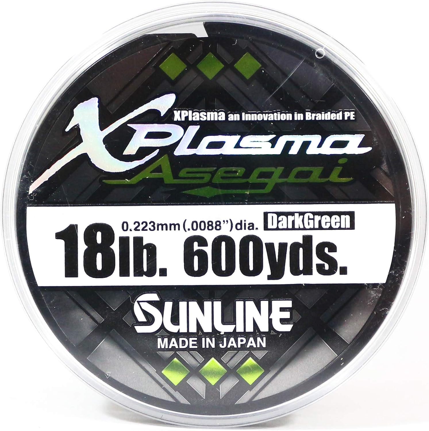 Sunline 63043268 Xplasma Asegai, Dark Green, 18LB Test/600 YD