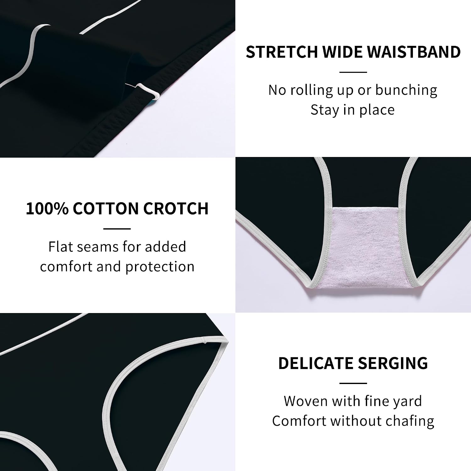 Womens Underwear Packs Cotton High Waisted Briefs Full Coverage Underwear Soft Strech Breathable