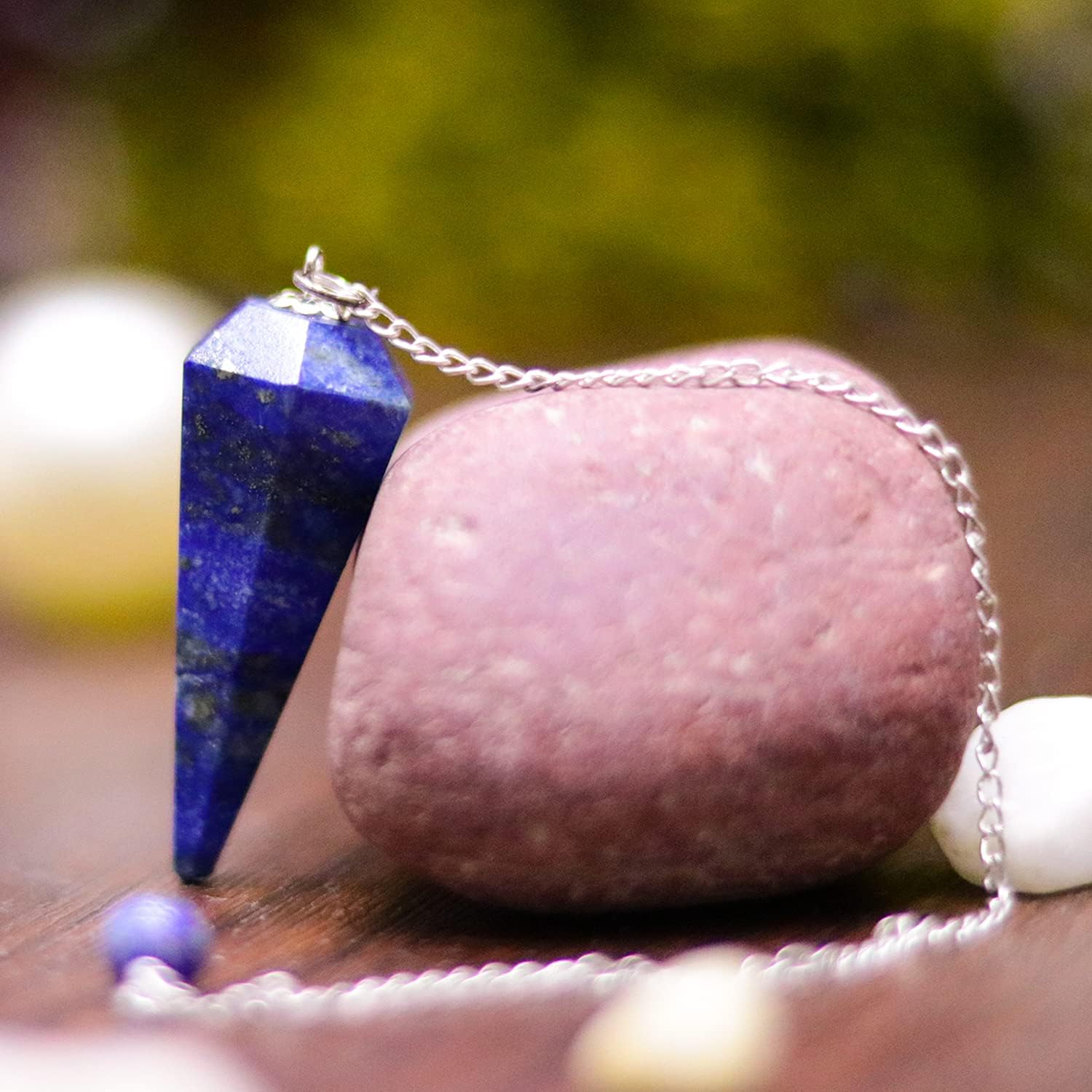 Cosynee Natural Stone Hexagonal Chakra Gemstone (Lapiz Lazuli)