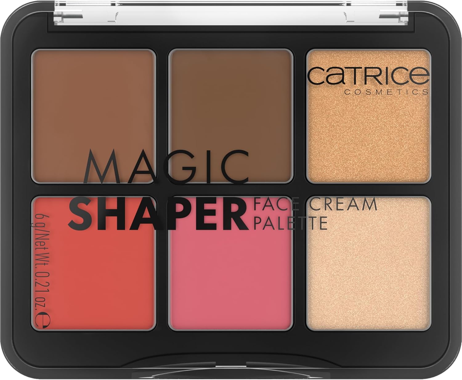 Catrice Magic Shaper Face Cream Palette, rougepalet, nr. 010, meerkleurig, 6 kleuren, definiërend, direct resultaat, natuurlijk, veganistisch, zonder parfum, zonder alcohol, zonder parabenen, per stuk