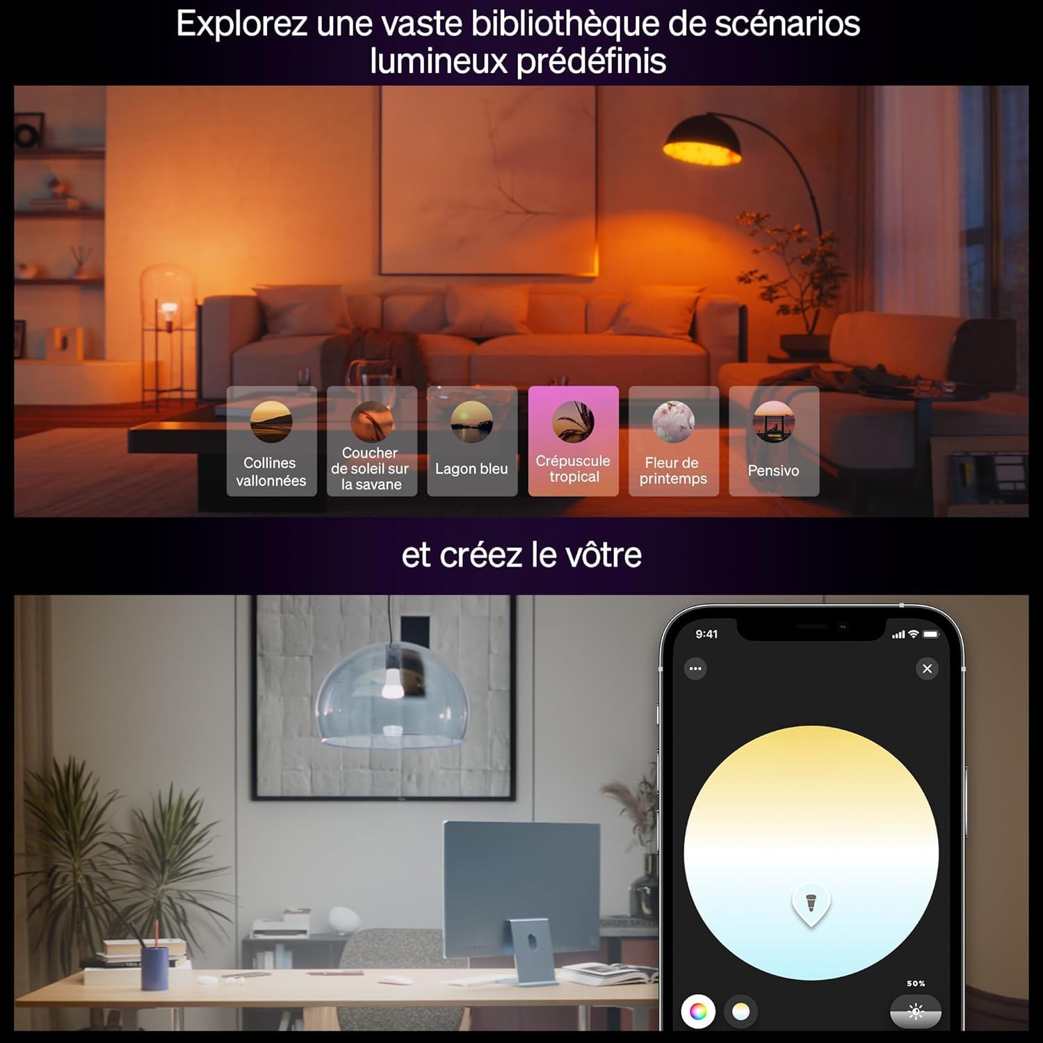 Philips Hue Ampoule connectée LED A67, White and color, Ampoule E27, 11,8W, Spectre complet 1000-2000 K, 1600 lm, Intensité variable, Compatible Alexa, Google et Apple Home, pack de 1