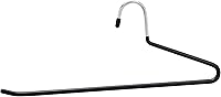 Amazon Basics 30-Pack Non-Slip Trouser Hangers - Metal Pants Organizer with Easy Slide Rubber Coating, Black/Silver