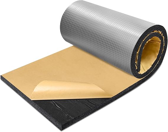 TroyStudio Sound Proof Closed Cell Foam, Self-Adhesive 13 x 39 Heat Shield Acoustic Rubber Foam Sheet - Waterproof Noise Vibration Thermal Insulation Roll for Home, Car, HVAC, Pipe, Machine