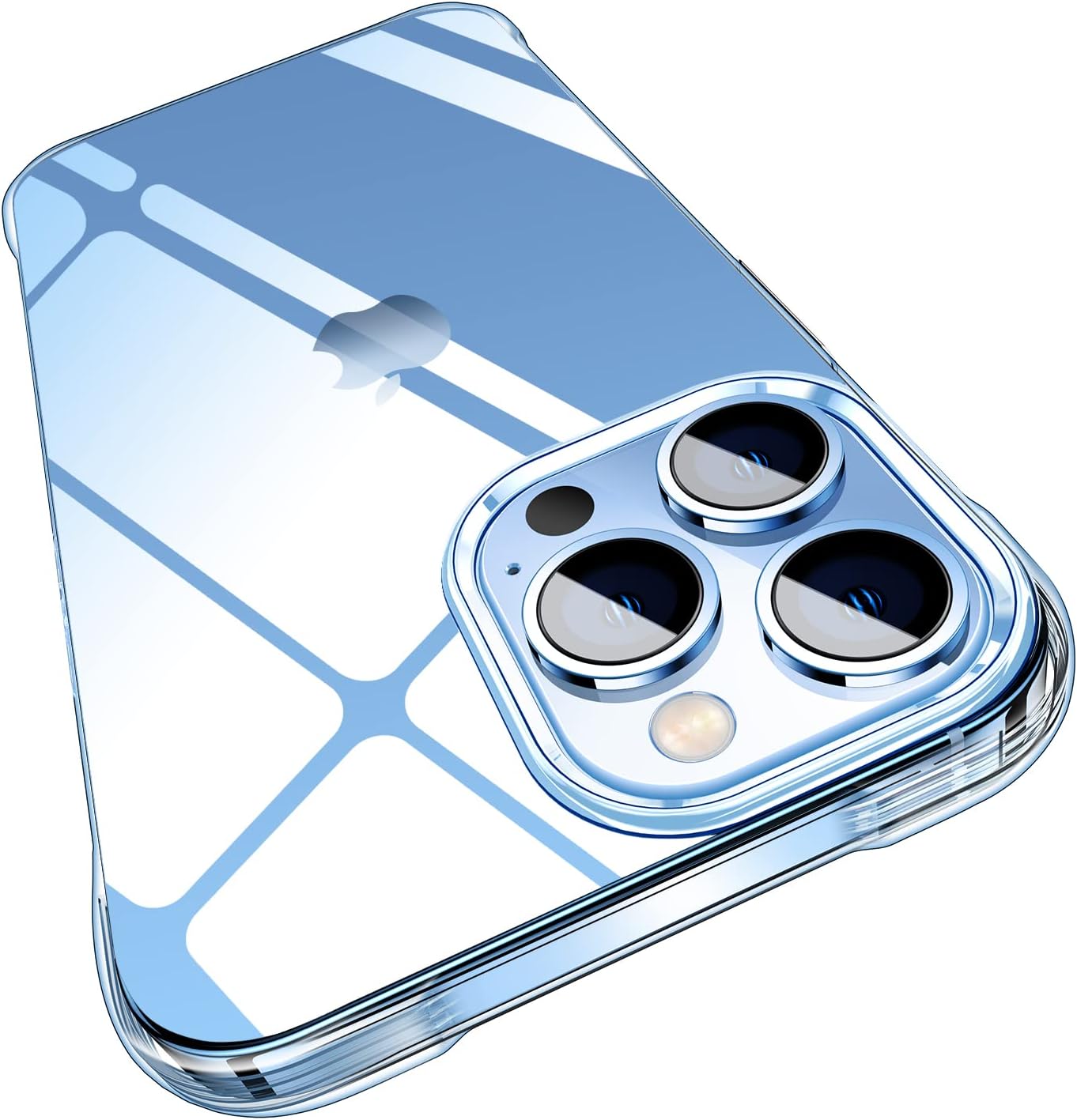 Elando Crystal Clear Case Compatible with iPhone 13 Pro Case, Non-Yellowing Shockproof Protective Case, Military Grade Drop Protection Slim Thin Phone Case with Shock Reducing Airbags