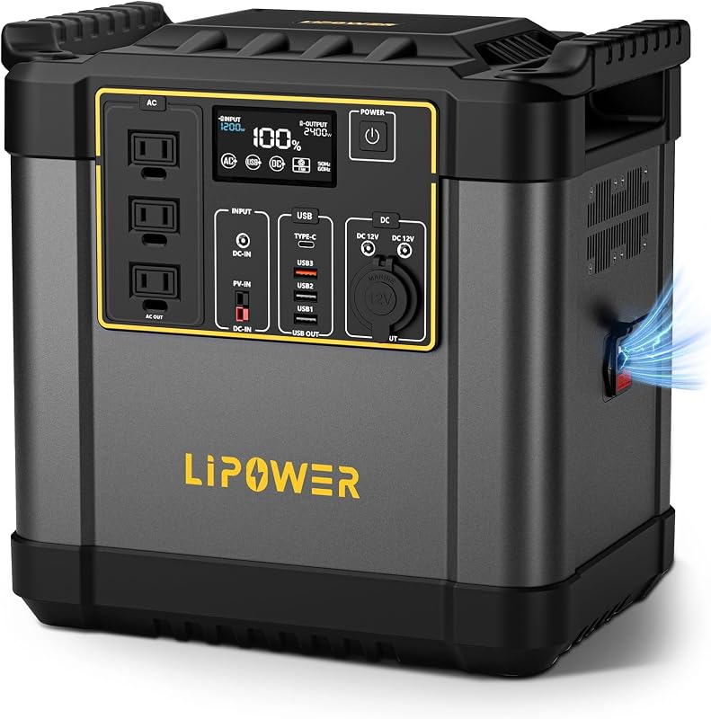 Central eléctrica portátil de 2400 W, batería LiFePO4 de 2150 Wh, generador solar doméstico | Capacidad de 2150 Wh, salida de CA de onda sinusoidal pura, respaldo de UPS de 10 ms, batería LiFePO4 con más de 3500 ciclos, vida útil de 10 años, funcionamiento silencioso de 35 dB