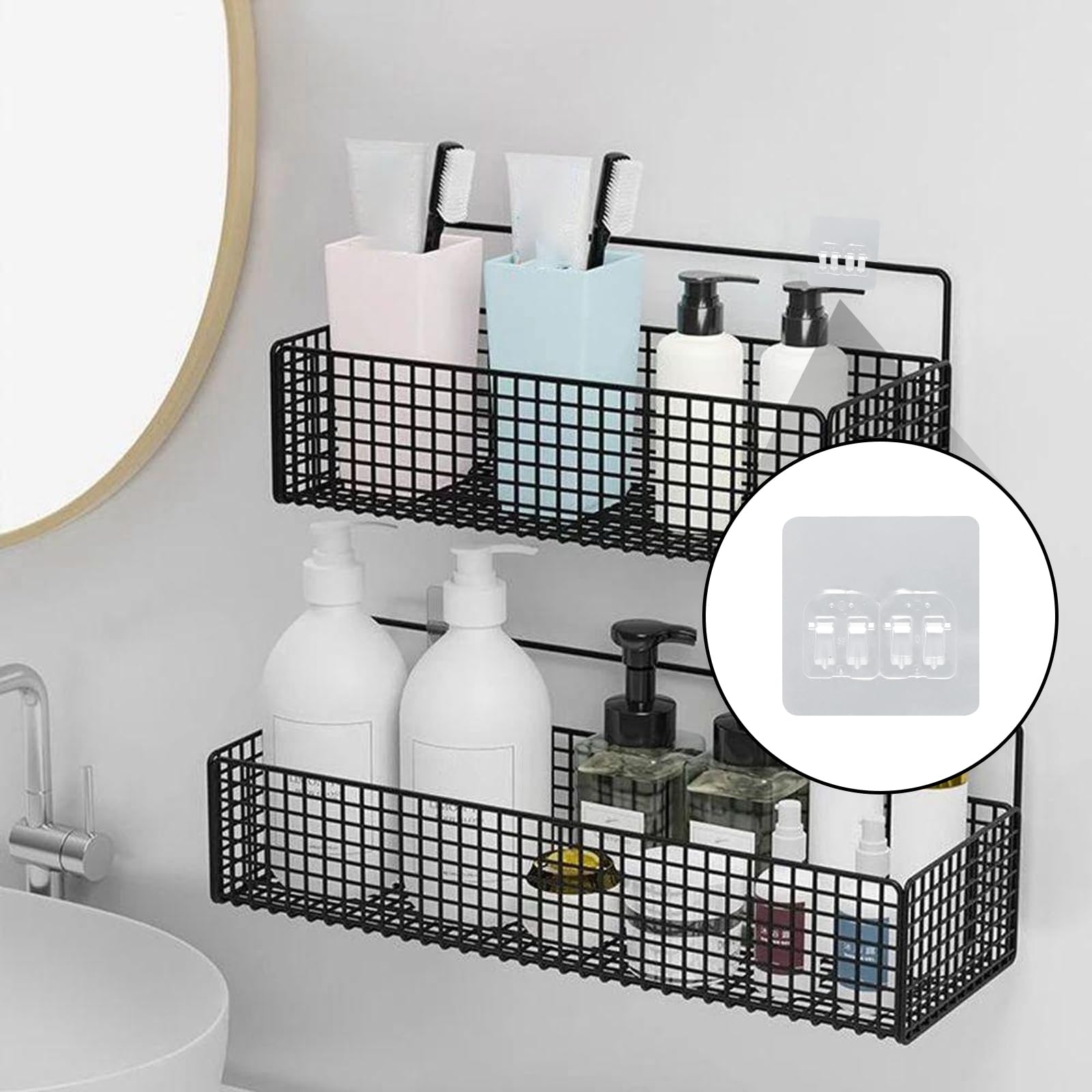 16 Pezzi Ganci da Parete Impermeabili per Bagno, Ganci Adesivi di
