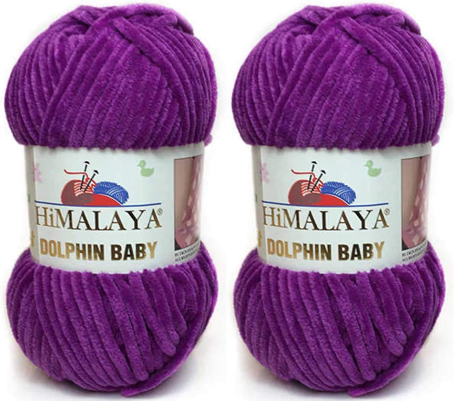Himalaya Dolphin Baby Yarn 100% MicroPolyester Lot of 2 skn 264 Yards 2x100gram Super Bulky :6 Baby Chenille Yarn (80358)