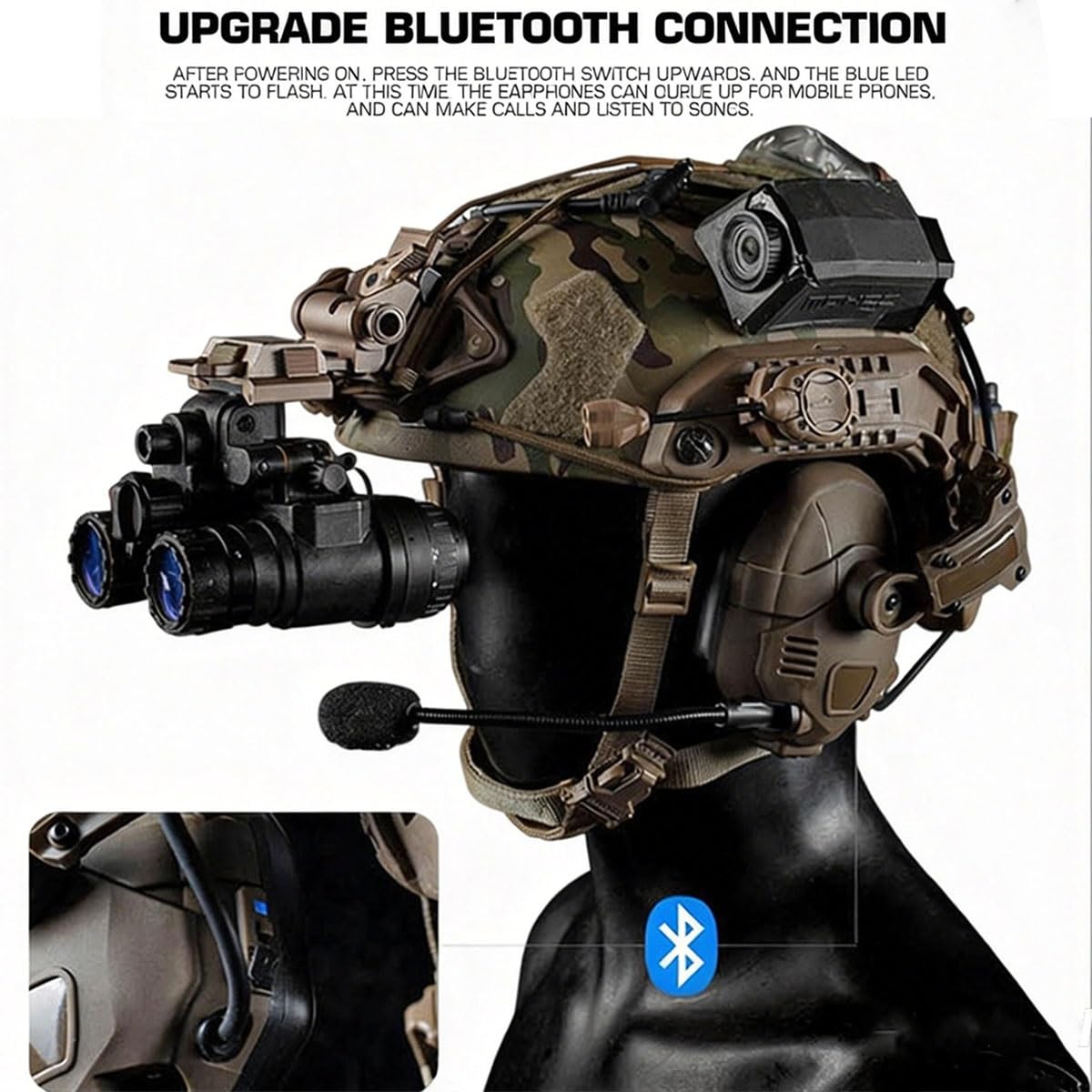 Casque Tactique avec Réduction du Bruit, Protection Auditive Et Coussinets en Silicone, avec Micro Amovible