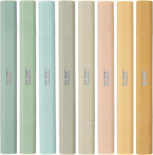 BLIEVE - Marcadores bíblicos estéticos sin derrames de colores surtidos, resaltador bonito de doble punta para suministros de diario y accesorios