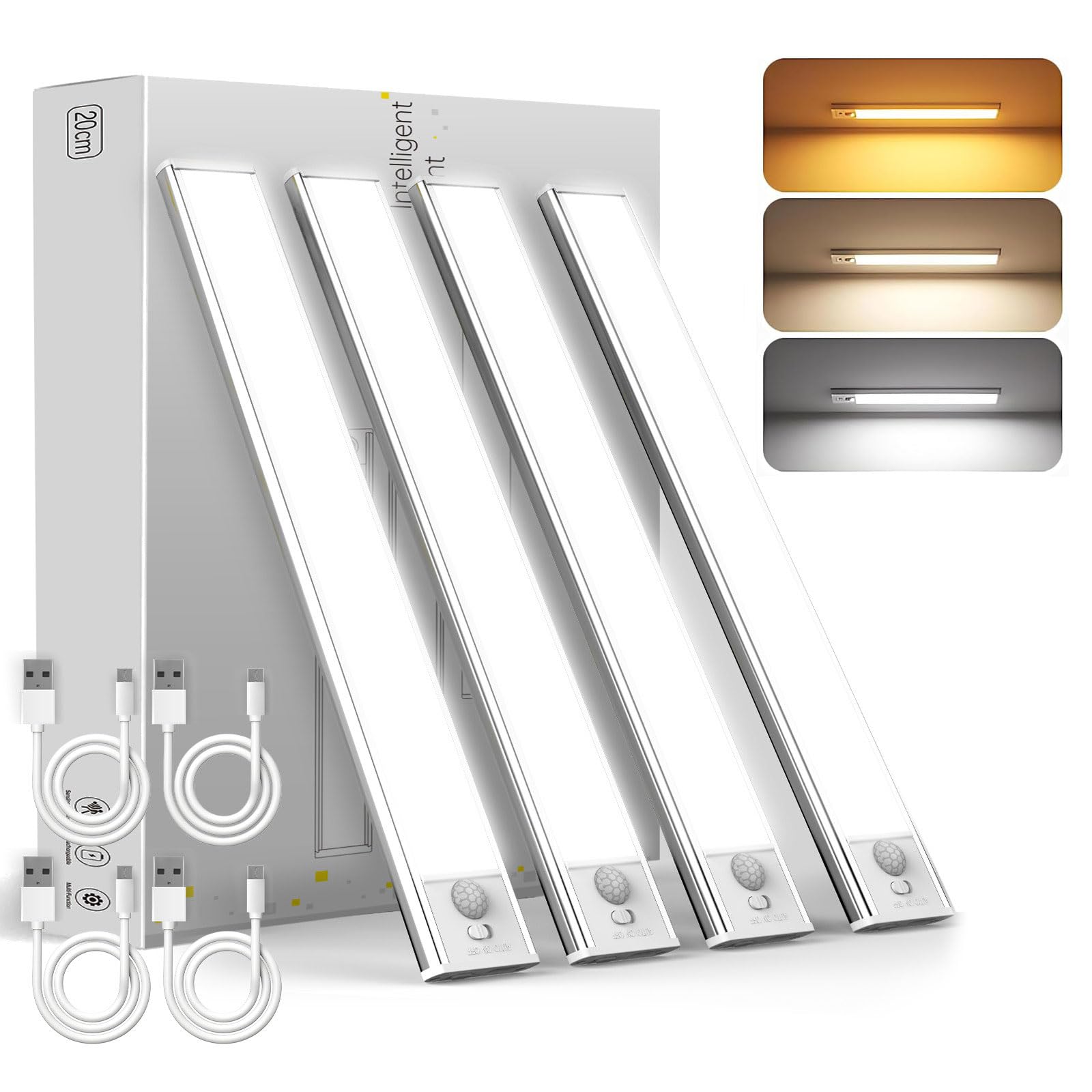 DAYBETTER Under Cabinet Lighting, Motion Activated Wireless LED Closet Lights, Energy-Saving Battery Operated Puck Lights for Kitchen, Cabinet, Stairs, Closet - Perfect for Homeowners, Renters & DIY