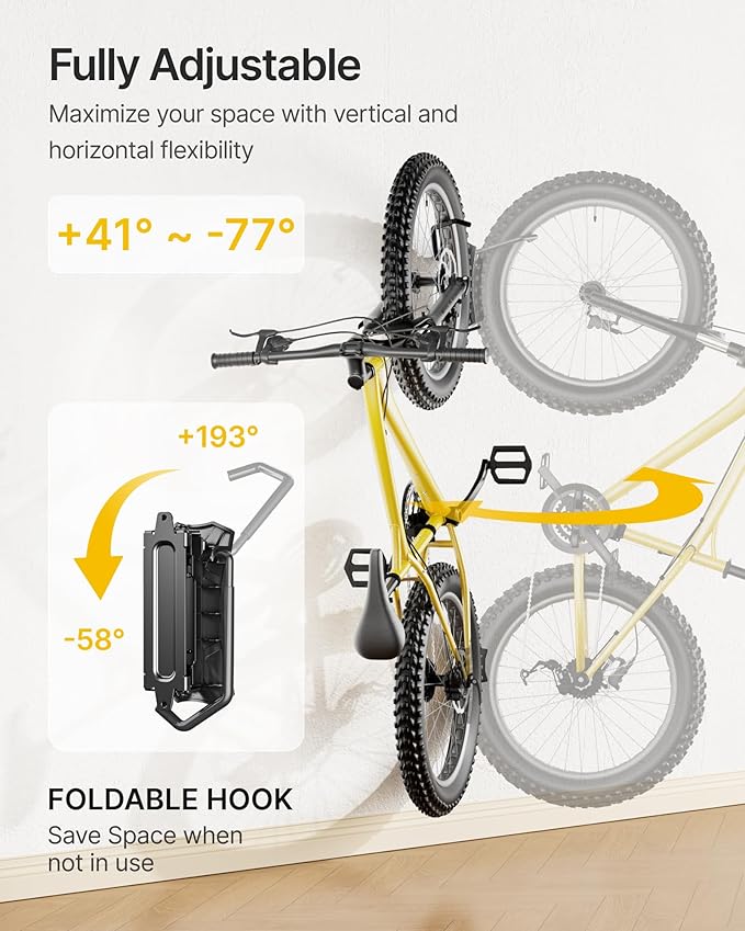 Soporte de pared para bicicletas monTEK, para neumáticos de 11.4 cm, 2 unidades miniatura 5