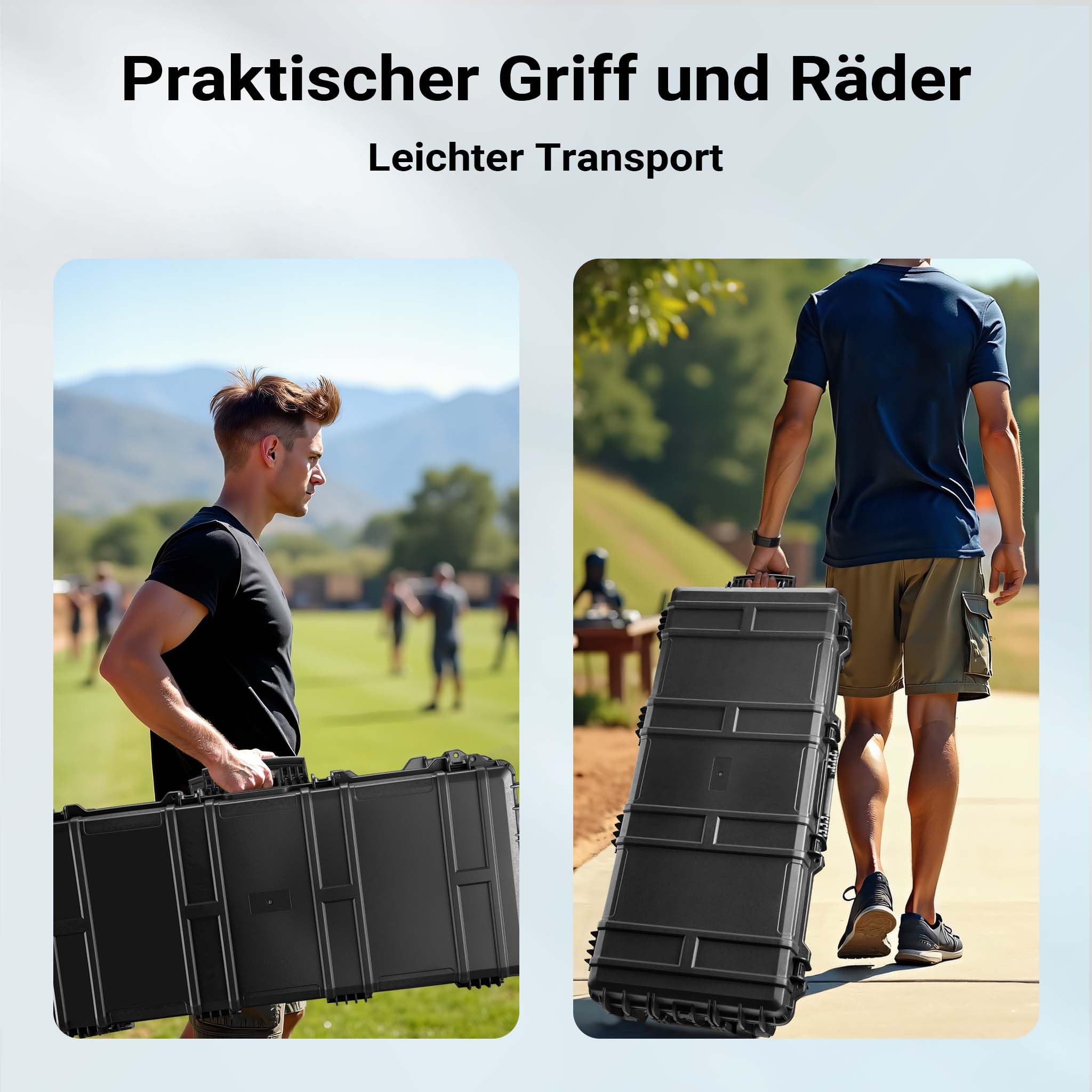 WilTec Maletín rígido 119x53x21 cm para Armas largas y Arco Impermeable IP67 con Espuma Interior PP+Fibra de Vidrio Estuche Resistente para Armas largas, Caza y arquería