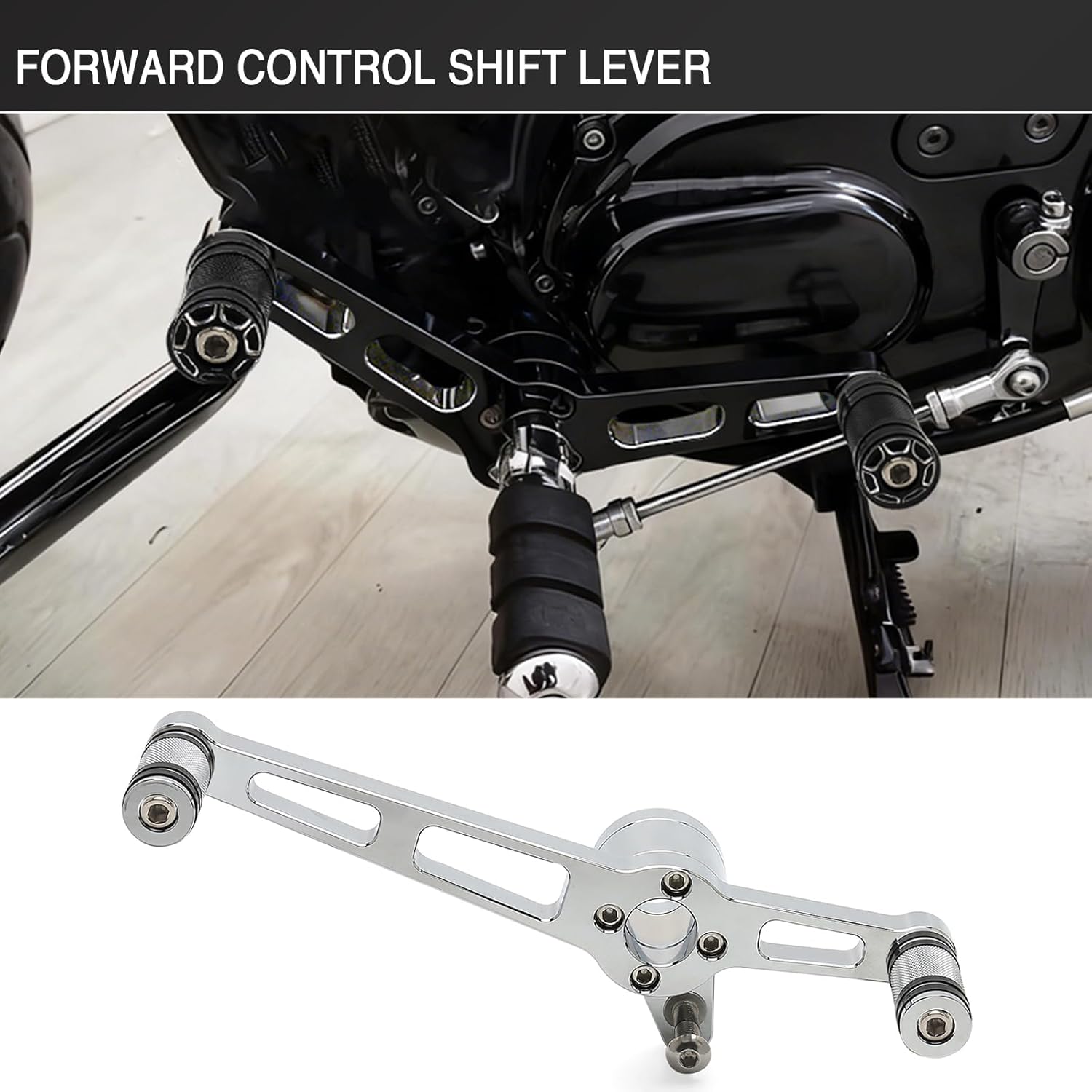 Motorcycle Forward Controls Shift Levers Heel Toe Shifter Pegs for Harley Sportster XL883 XL1200 2004-2022 (Chrome)