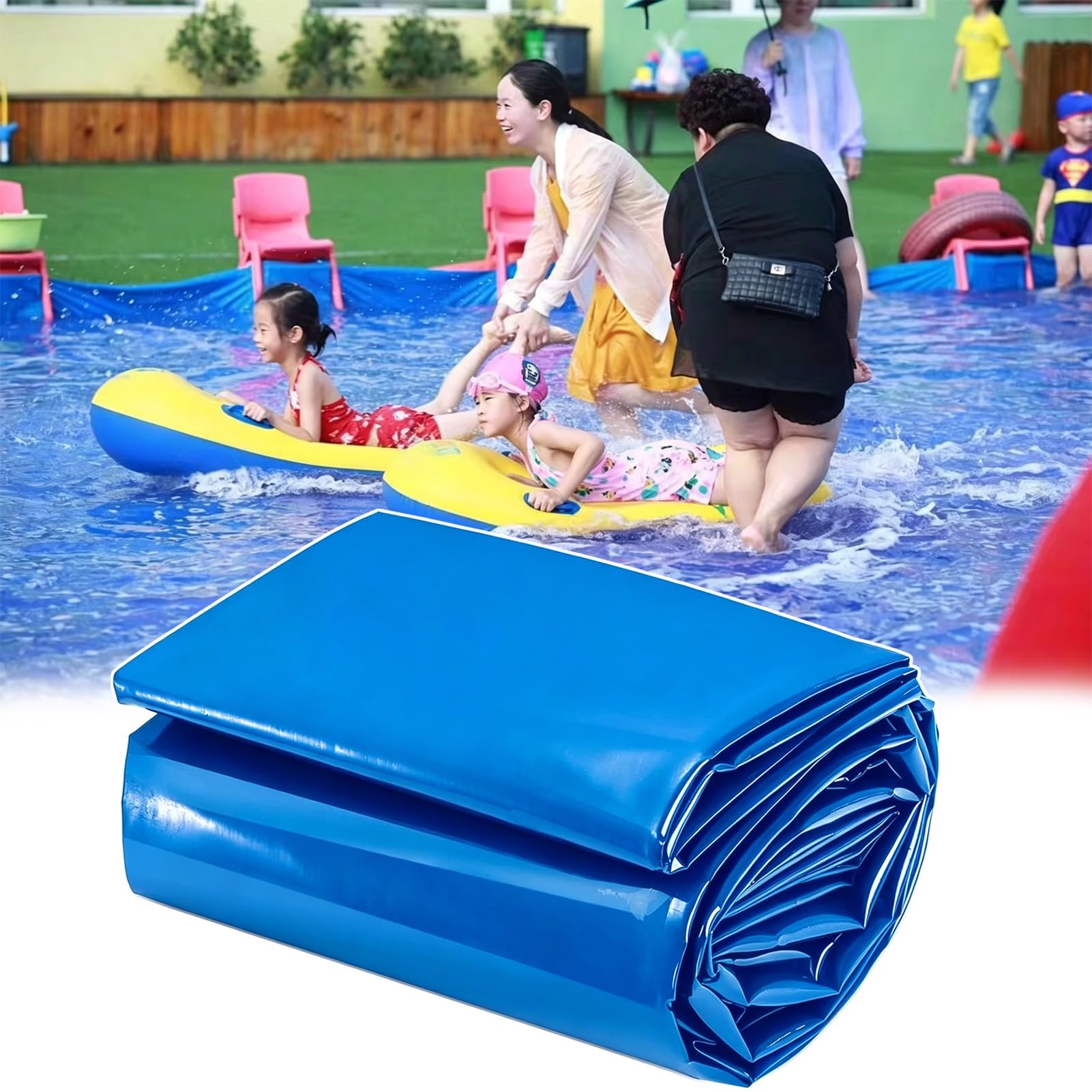 Yopappol All-Purpose Blue HDPE Waterproof Membrane Pond Liner 20x20FT, UV Resistant Anti-Puncture Liner for Fish Pond, Kids Splash Pool & Landscape Pool(5x10m(16.4x32.8ft))