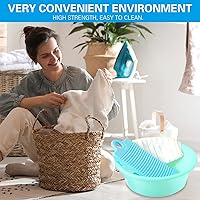 Vista 4 de MAOYE - Mini tabla de lavar de plástico para niños, camisas, ropa, color morado lima