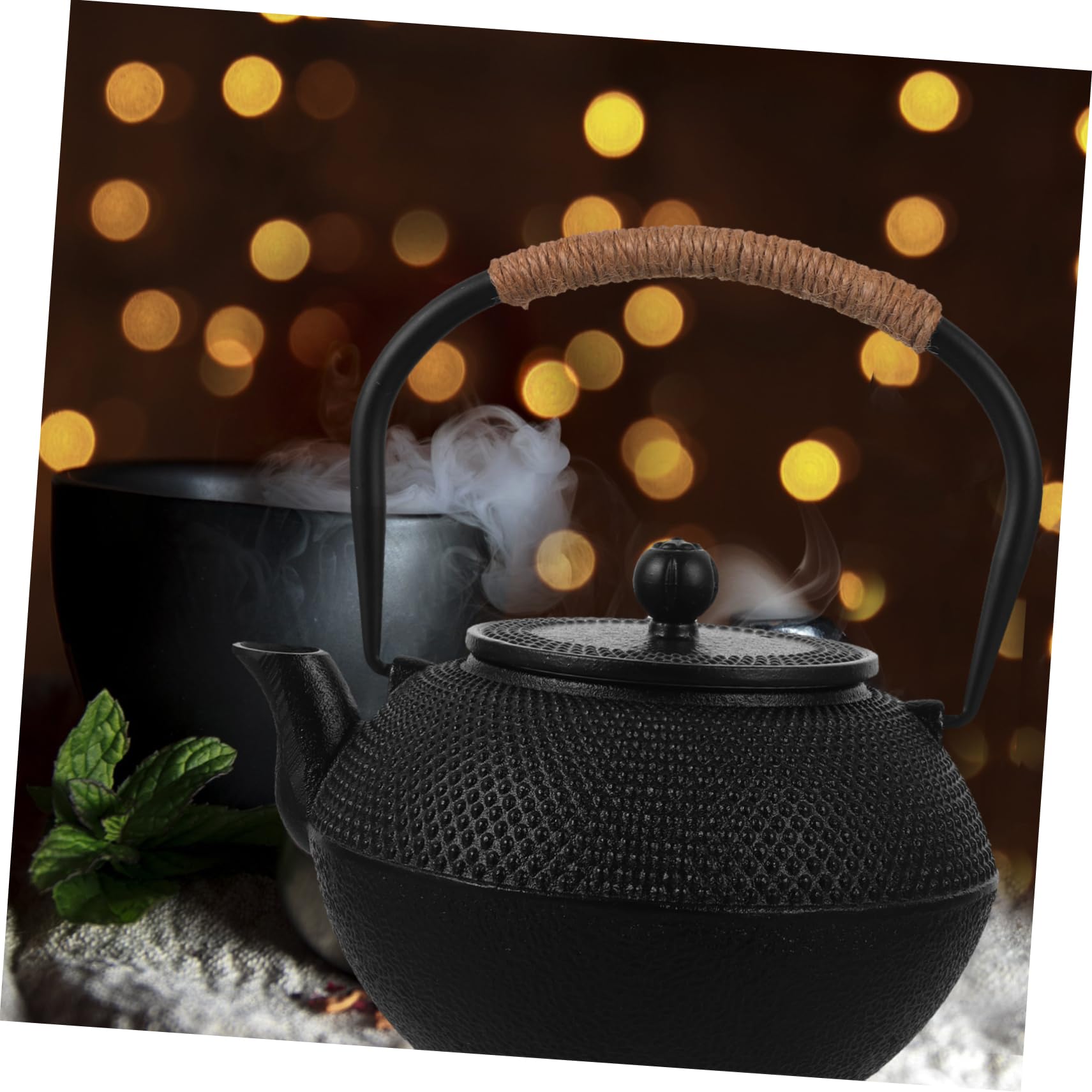 Teiera in Ghisa Giapponese 1, 2l Nera con Infusore e Coperchio | Capacità 1200ml, Ferro con Acciaio Inossidabile, Stile Semplice per Tè e Decorazione Tavola