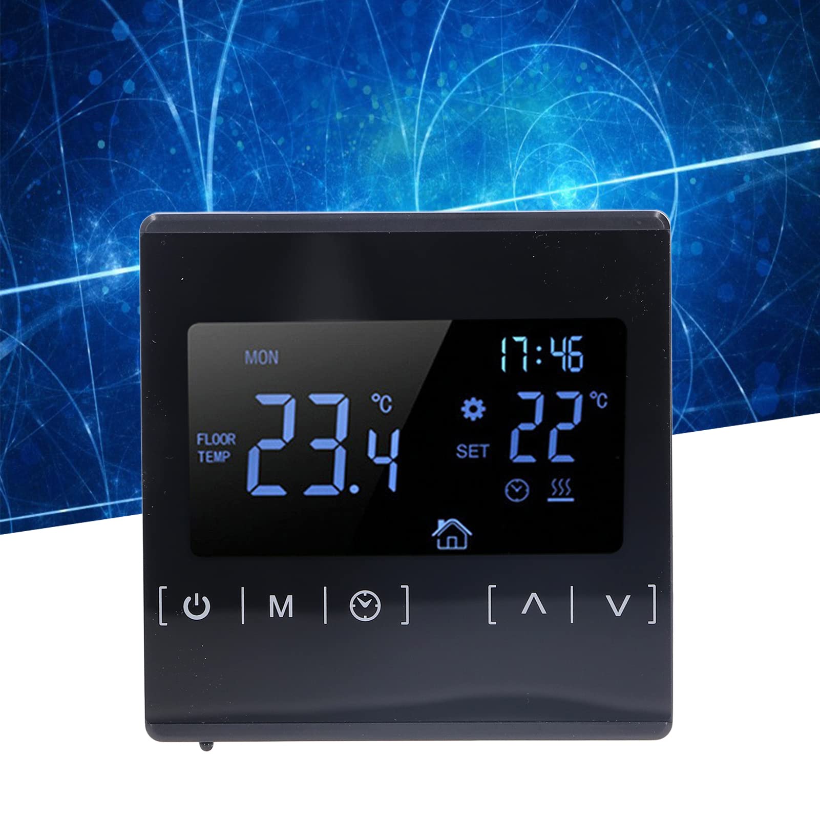 Termostat z ekranem dotykowym, obsługa przycisków dotykowych Tryb automatyczny Elektryczny termoregulator ogrzewania podłogowego, Dokładność czujnika NTC ± 1 ℃ dla elektrycznej poduszki grzewczej AC85