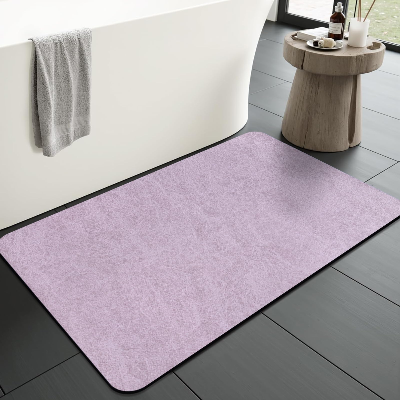 KAZOLEN rutschfeste Badematte Super Absorbierende Badezimmerteppich: dünn 40 x 60 cm Waschbar schnelltrocknende Badvorleger Duschvorleger für Dusche, Badewannen und Badezimmer, Toilette