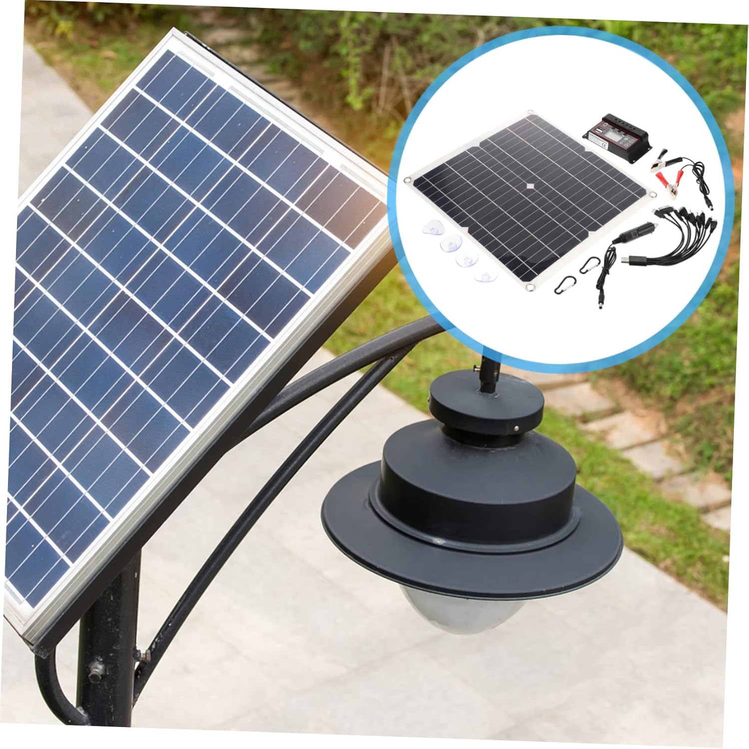 1set Portable Solar Charger Panel Controller Flexible Lightweight Emergency Charging Device for Outdoor Use High Efficiency and