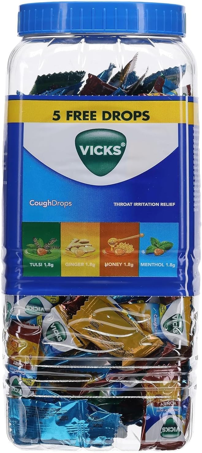 Vicks V Throat Cough Drops - 140 Count (Menthol/Ginger/Honey)